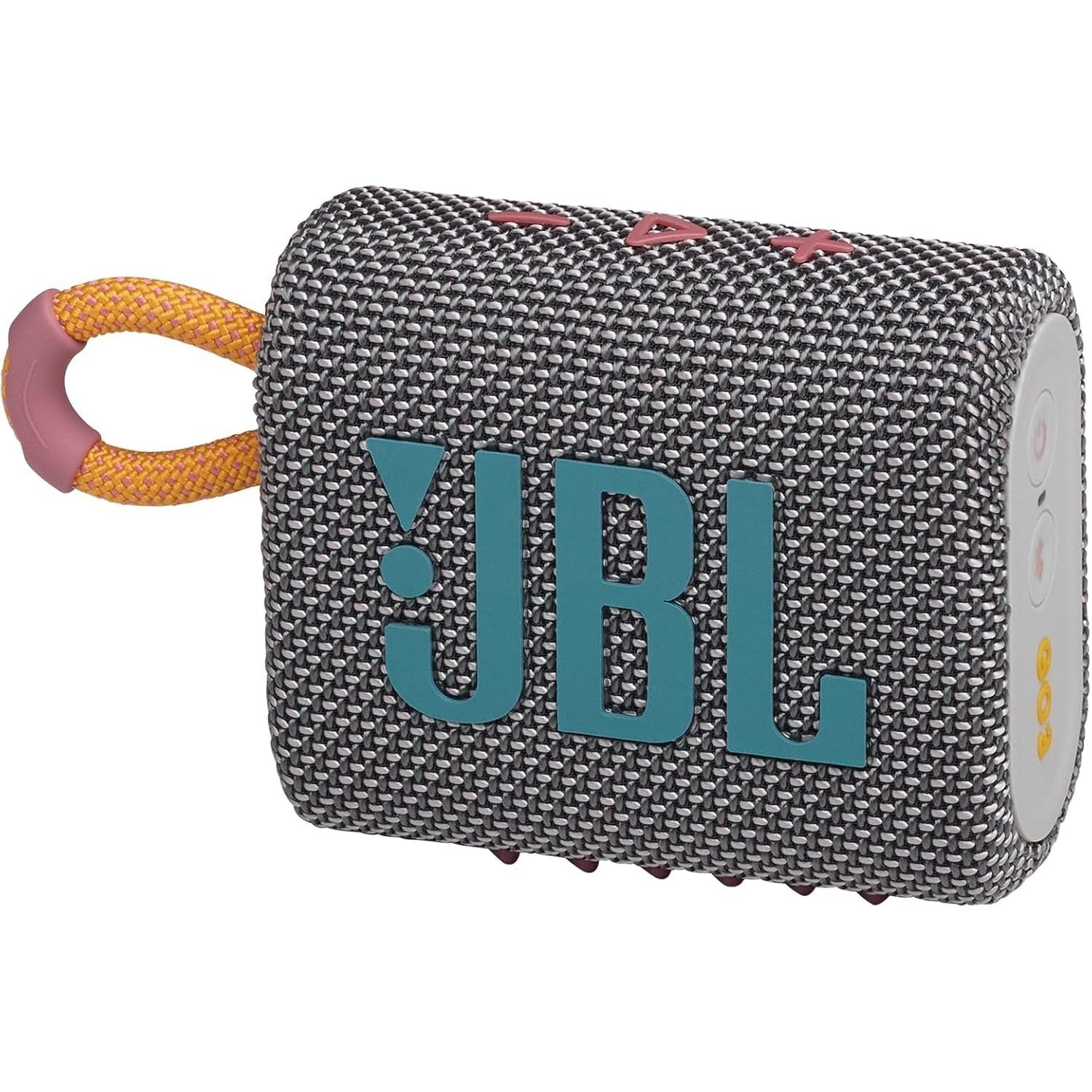 JBL Go 3 Portable Mini Bluetooth Speaker – Big Audio & Punchy Bass in a Pocket-Size Design, IP67 Waterproof & Dustproof for Shower/Beach/Pool, Up to 5 Hours Playtime per Charge, Rugged Fabric & Durable Housing, Integrated Carry Loop, USB-C Fast Recharge,