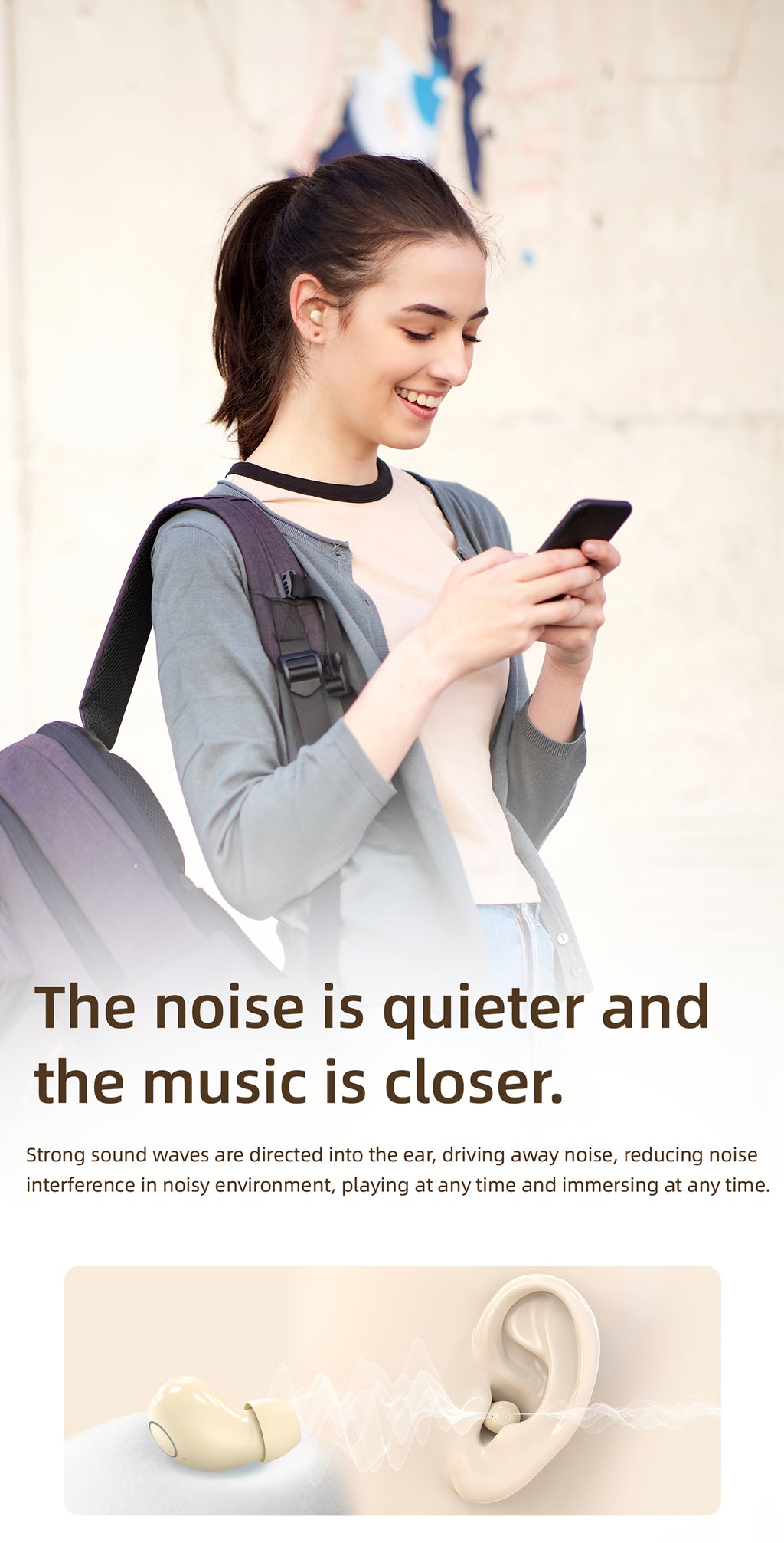 MSHUKCOE 2in1 Wireless Wireless Headphones, Mini Invisible Sleep Earbuds, Sports Noise Cancelling Earphones Comfortable To Wear, Low Bass 6D Sound Effect HIFI Music, For Leisure, Office, And Classroom, Long Battery Life, Suitable For Birthday Gifts
