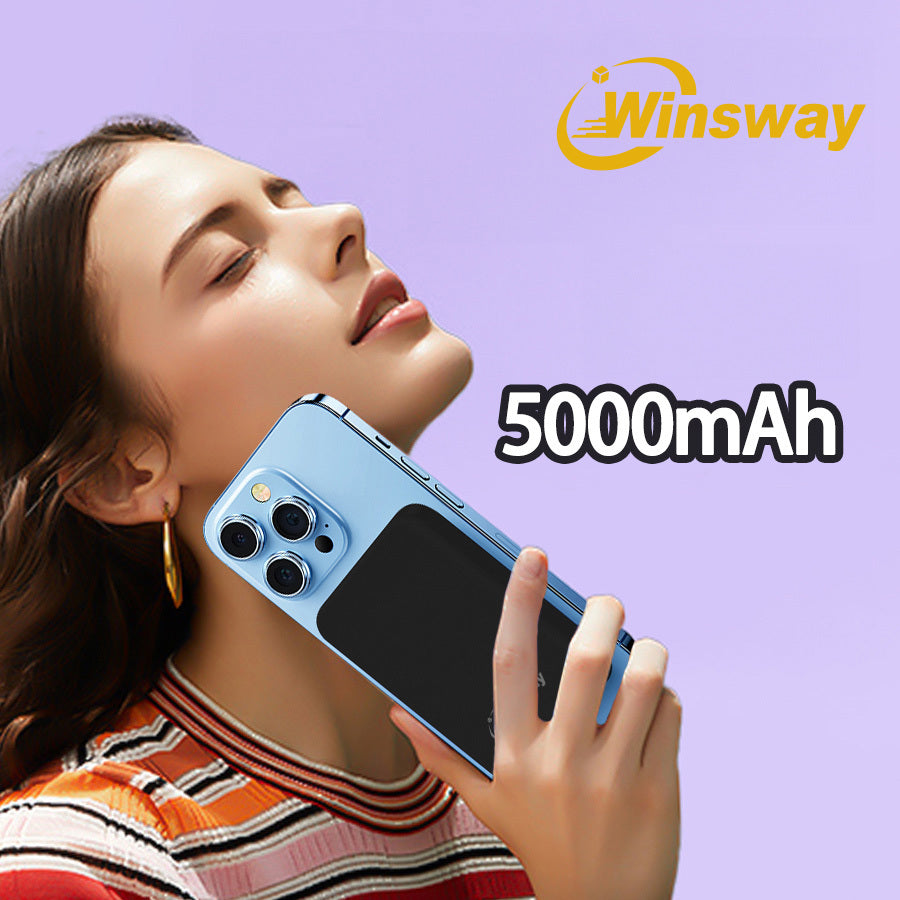 Winsway 5000mAh magnetic mini mobile power bank, supports PD and QC 3.0 fast charging, colorful and versatile, suitable for iPhone 17/16/15/14/13 series