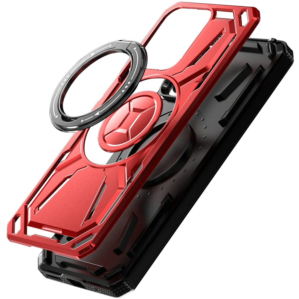 For Motorola Moto G Power 5G 2025 Phone Case, with Tempered Glass Screen Protector, Magnetic Circle Protective 360 Rotatable Magnetic Ring Stand Cover