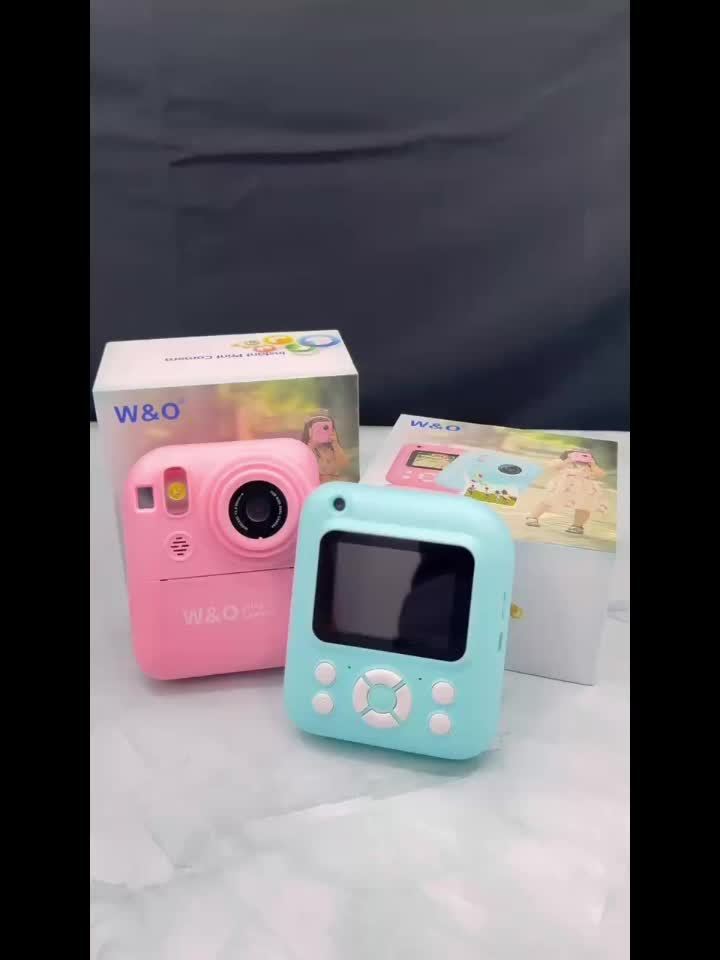 W&O Instant Print Camera With Print Paper - 48MP Digital Camera With Flash, MP4, Puzzle Game, 32G TF Card And Card Reader, Outdoor Photography Mini Digital Camera Printer With 2.4'' 1080P FHD Cartoon Photo Mini Camera - Great Birthday Christmas Gift