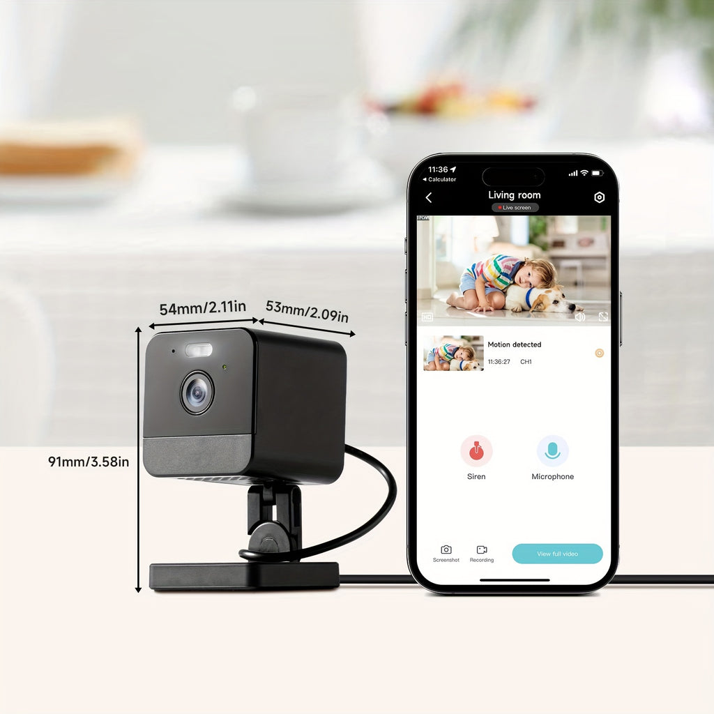[1080P] 2/4pcs Of Wireless Security Camera With 2.4G/5G WiFi, Motion Detection, Baby Monitor, Night Vision, 2-Way Talk & Siren, Supports Cloud & 256G SD Card, 1080P Home Security Cameras