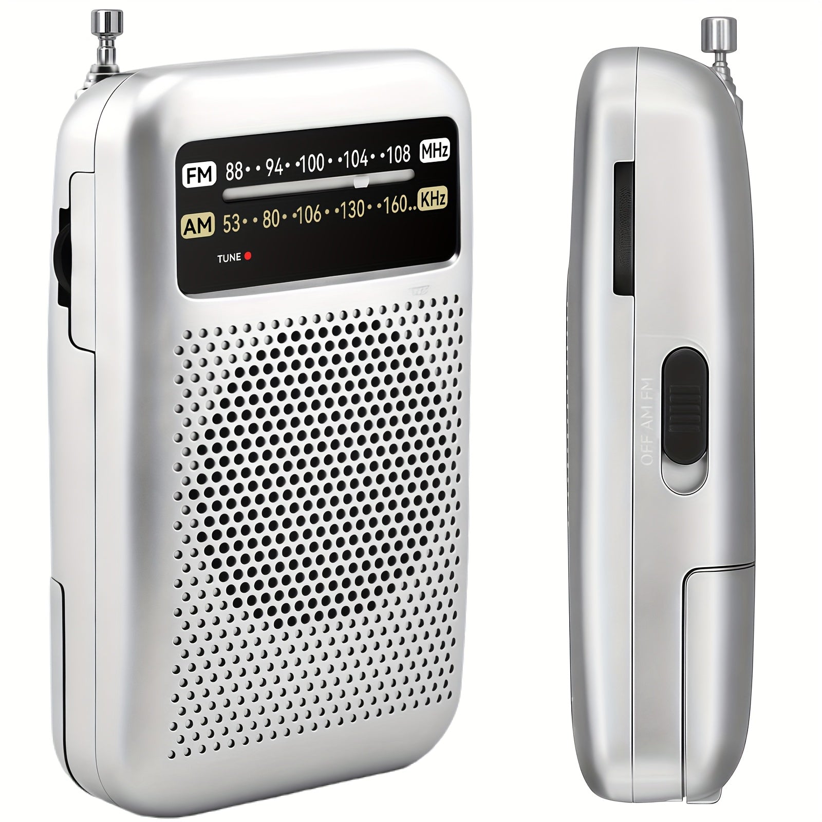 Qoosea Portable AM/FM Radio with Long-Distance Reception - Handheld Transistor Radio with Crystal Clear Speaker | Battery Operated (2AA) | for Emergency, Outdoor, Travel, Home Use