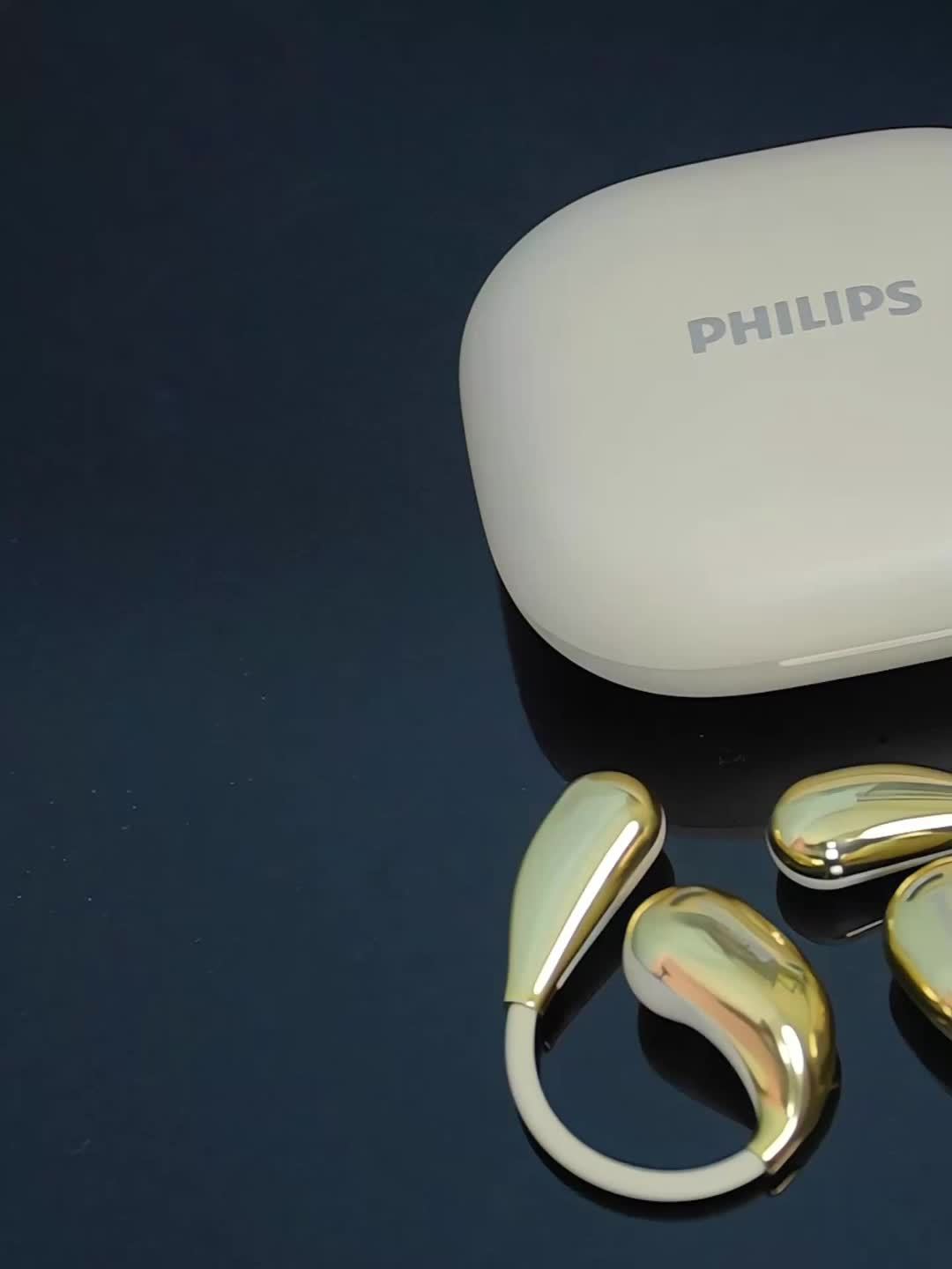 New Philips BT5. 4 Wireless Earphones Wireless Earbuds for Running Sports, Over-Ear Headphones Earphones with Earhooks, Noise Cancelling Headset Built-in Mic TAT2769