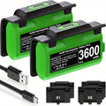 Rechargeable Xbox Controller Battery Pack with 4 Back Covers and a USB C Charging Cable, 2x3600mWh Xbox One Controller Battery Play and Charger kit for Xbox Series X/ S Remote