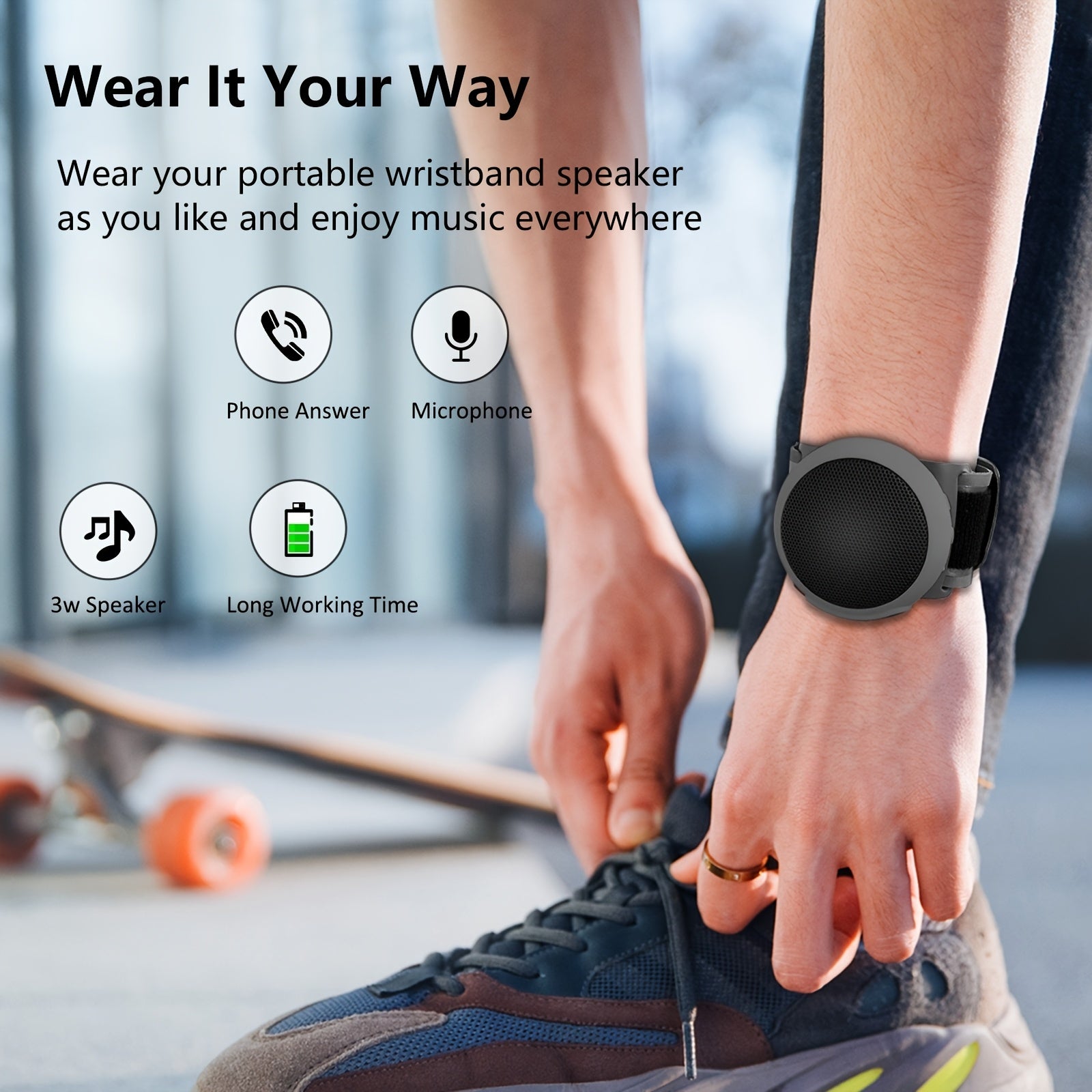 Ancwear Wireless Speakers That Can Be Worn Or Clipped On, Featuring TWS Dual Pairing, Designed for Portability And Outdoor Activities Like Motorcycling, Cycling, Hiking, And Running