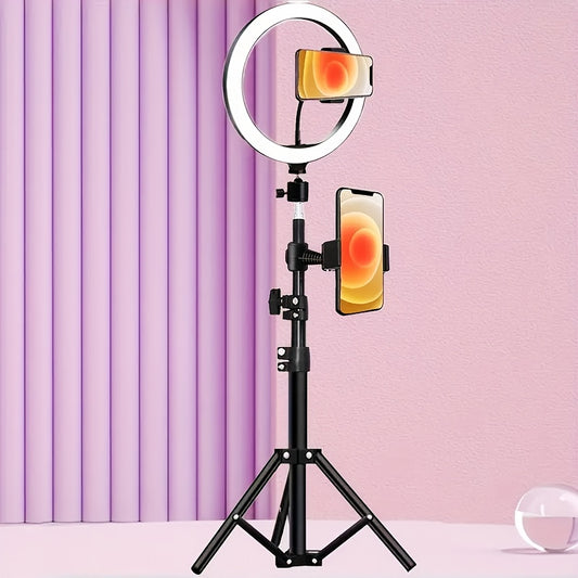 UEGOGO LED Photo Ring Light RGB With 43-Inch Adjustable Stand Phone Holder, USB Powered Studio Lighting For Photography, Video Recording, And Streaming - Portable Circle Fill Light For Outdoor Use