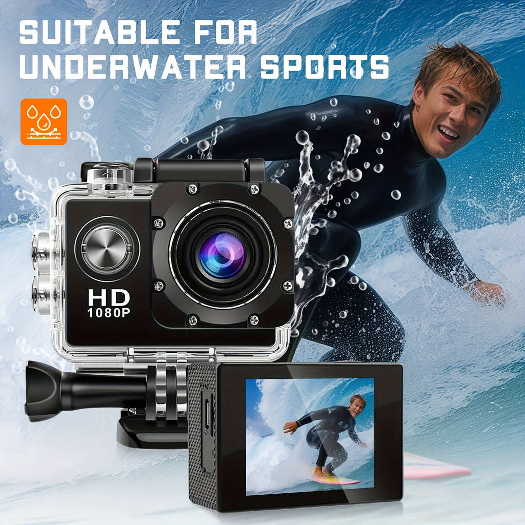 HD 1080P Action Camera for Outdoor Sports, Featuring a 2.0-Inch LCD And 170° Wide-Angle Lens, Perfect for Swimming, Rock Climbing, And Cycling. an Ideal Gift for Birthdays And Holidays
