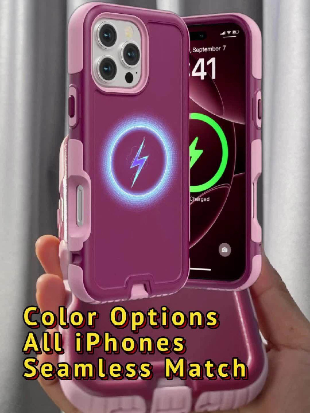 For iPhone 14/15/16/17Series Case, Rugged Warrior-Style 3-Layer Shockproof Cover with Soft Lining, Built-In Dust Plug, and Full-Body Armor Protection