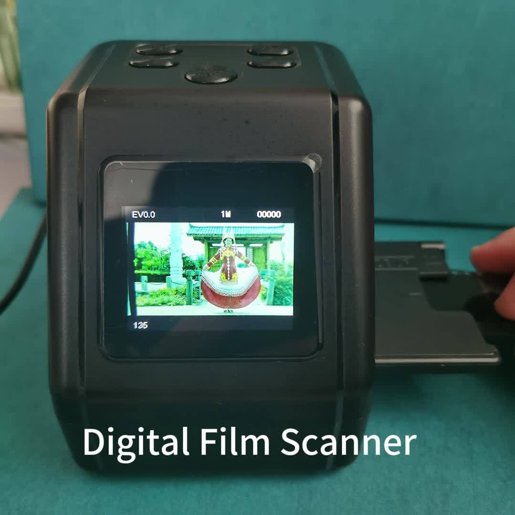 [10MP Film Scanner] Negative Film Scanner, Mini Movie Scanner, 10MP Negative Film & Slide Scanner with 2.0" LCD Screen, 1-Second Fast Scanning, Supports 35mm/110/Super8 Film & Slides, Converts Negatives to Digital JPEG, Easy-Load Design for Home Photo Arc