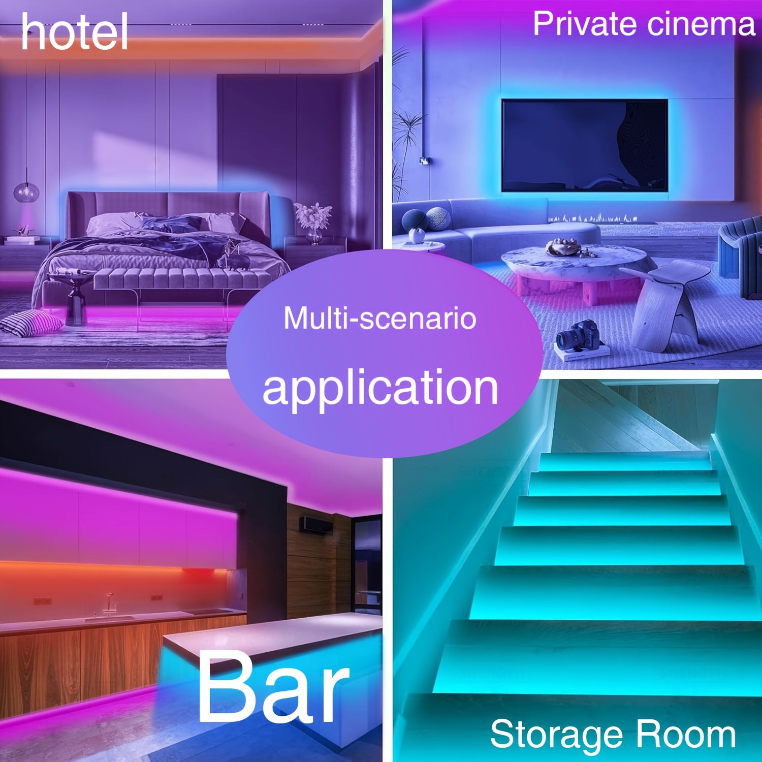 NBBUFF 100Ft LED Strip Lights Designed for Rooms, Featuring a 44-Key Remote Control, Colors And Dynamic Effects, Easy Installation, And Can Be Cut to Fit The Desired Length, Perfect for Bedrooms, Room Decoration, Party Ambiance, Festive Lighting