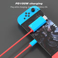 Portable 4K 30Hz HDTV-Compatible Cable for Nintendo Switch 1/OLED PD 100W Charging USB C to HDTV Adapter for Laptop Tablet Phone
