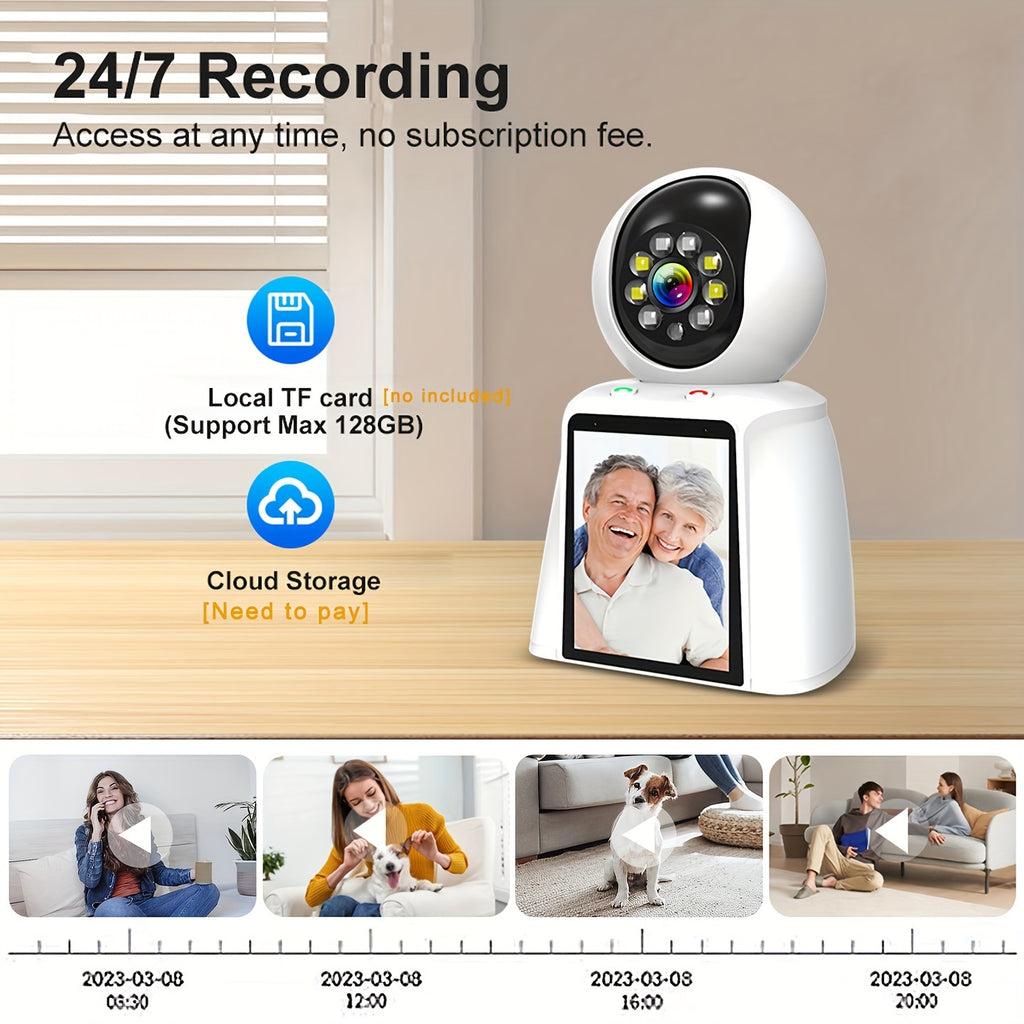 3 Inch Screen Pet Camera Smart Home Video Calling, Baby Kids Monitor Cameras WiFi for Home Security Indoor, Cat Dog Camara De Segurida Smartphone 2 Way Talk, 24/7 Recording, Motion Sensor Detection with Speaker