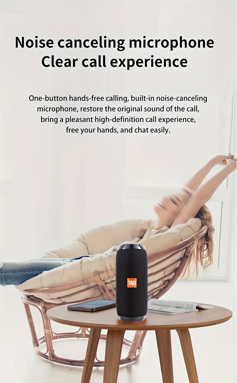 TG117 Portable Wireless Speaker - 10W High Definition Sound with Strong Bass | 1200Mah Battery | IPX4 | 33Ft Wireless Range | Hands-Free Calling | Multiple Playback Options (TF Card/Usb/Wireless/Aux) | Compact Design with Carry Strap | Ideal for Out