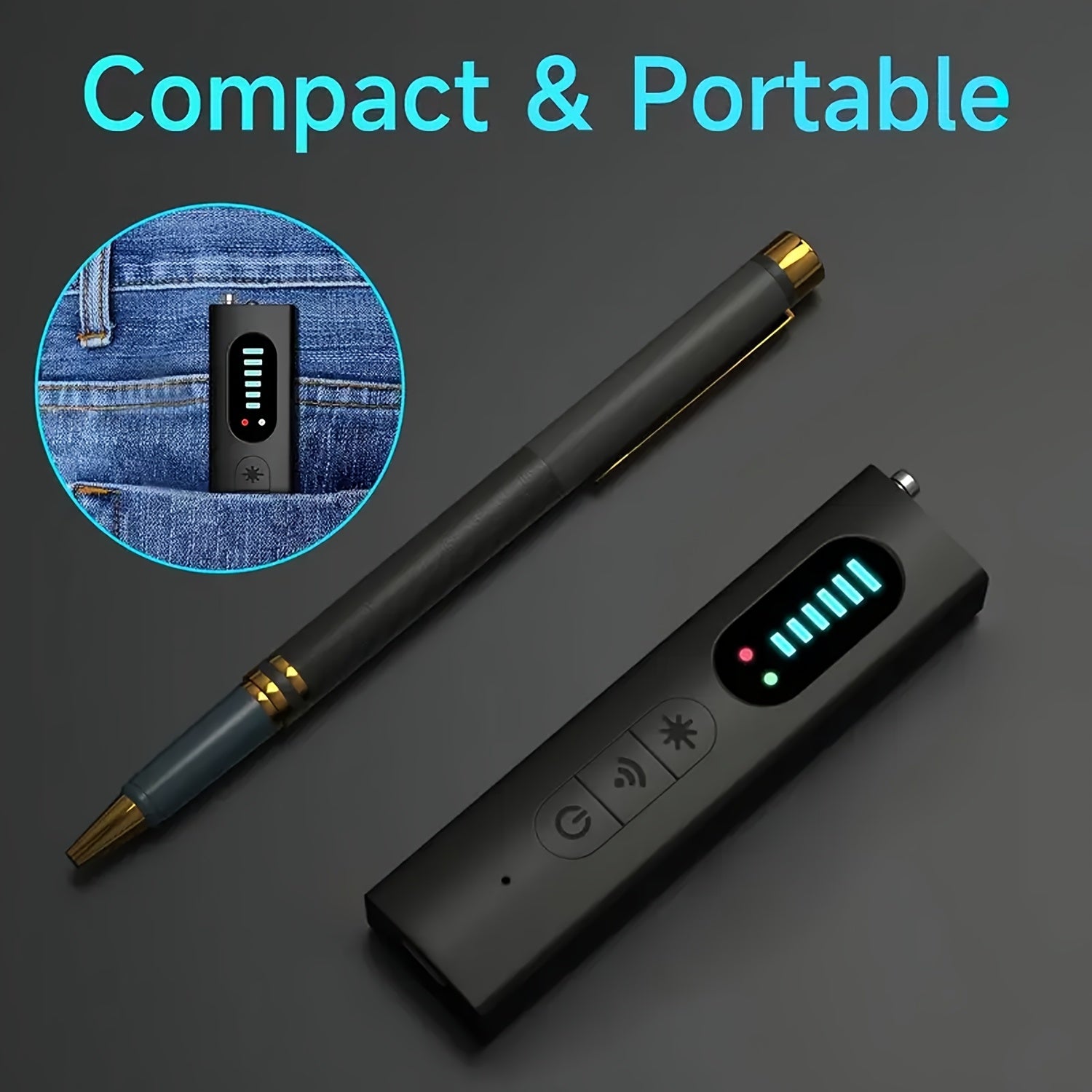 Hidden Camera Detectors, Anti Spy RF Signal Scanner, Bug Detectors, Portable Camera Detectors, GPS Tracker, Listening Devices Finder, Wireless Rechargeable Multi-functional Security Detector for Travel, Hotel, Car, Bathroom, Indoor Home, Office