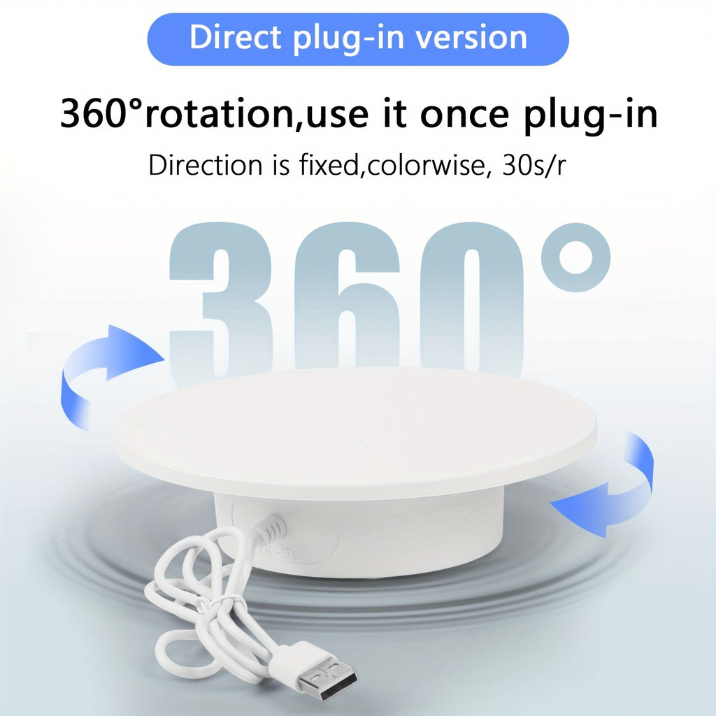 Photo Studio Light Box Kit - Quick Setup, Foldable, Portable, With Soft White Light Fabric Tent, 6 Colors Backdrop, 360° Motorized Turntable, USB Powered, Professional Photography For Smartphones And DSLR Cameras, White, Equipment, Photo, Mobile Phone, Ca