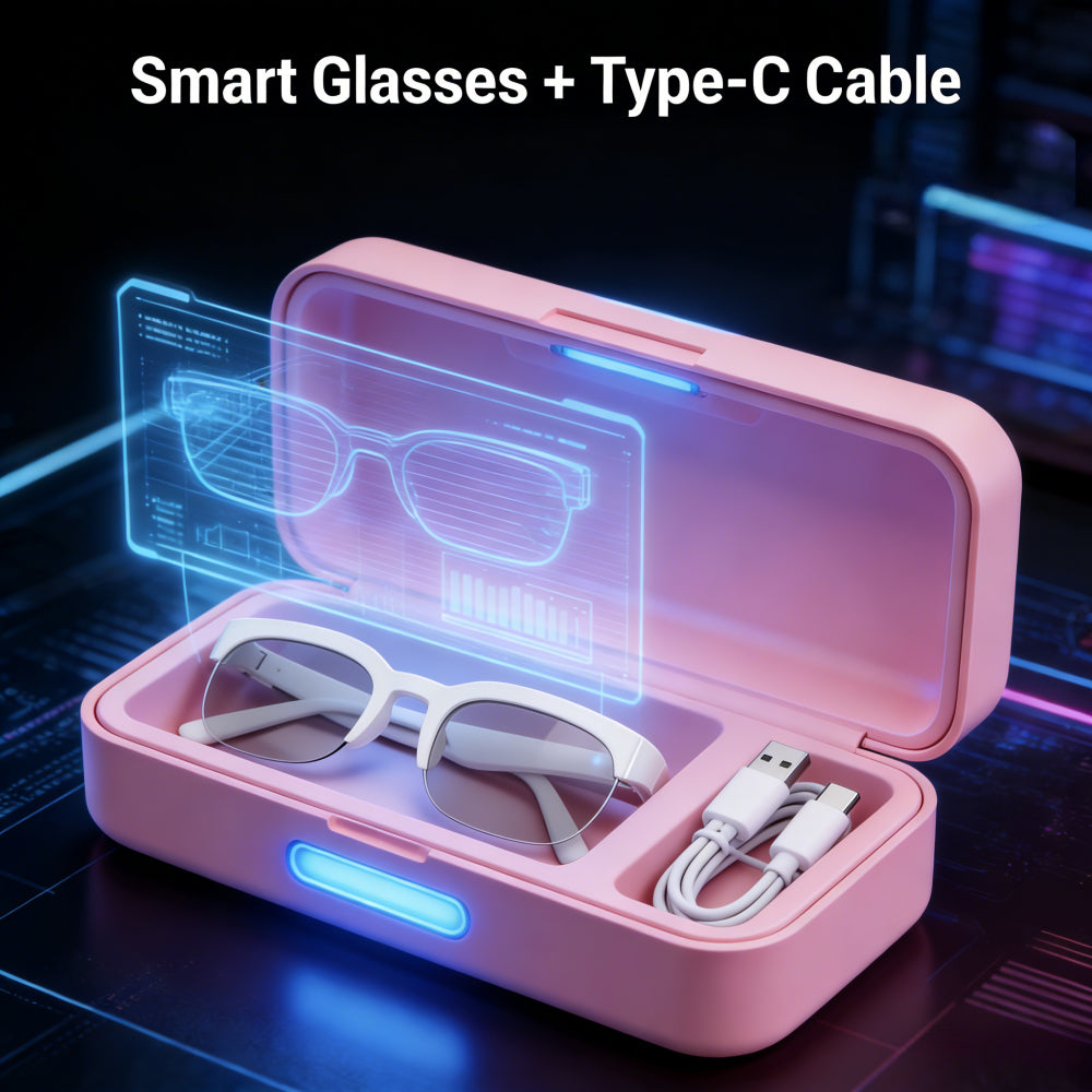 2026 New AI Smart Glasses, These Glasses Offer Real-Time Translation Across Various Languages. They Are Innovative Audio Glasses Featuring Integrated Microphones And Speakers, Designed For Wireless Music Playba Mother'sDayGifts