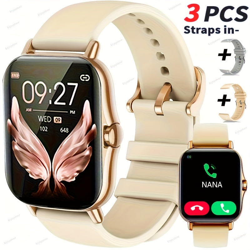 New Smartwatch (answer/make Calls), 1.83-inch Full Screen Touch, Suitable For Both Men And Women, USB Charging, With Wireless Calling And Message Reminders, Dual TPU Straps, Pedometer, Multi Sport Mode Outdoor Fitness Watch, Exercise Recording