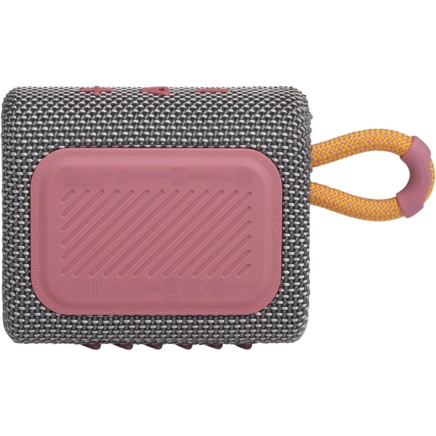 JBL Go 3 Portable Mini Bluetooth Speaker – Big Audio & Punchy Bass in a Pocket-Size Design, IP67 Waterproof & Dustproof for Shower/Beach/Pool, Up to 5 Hours Playtime per Charge, Rugged Fabric & Durable Housing, Integrated Carry Loop, USB-C Fast Recharge,