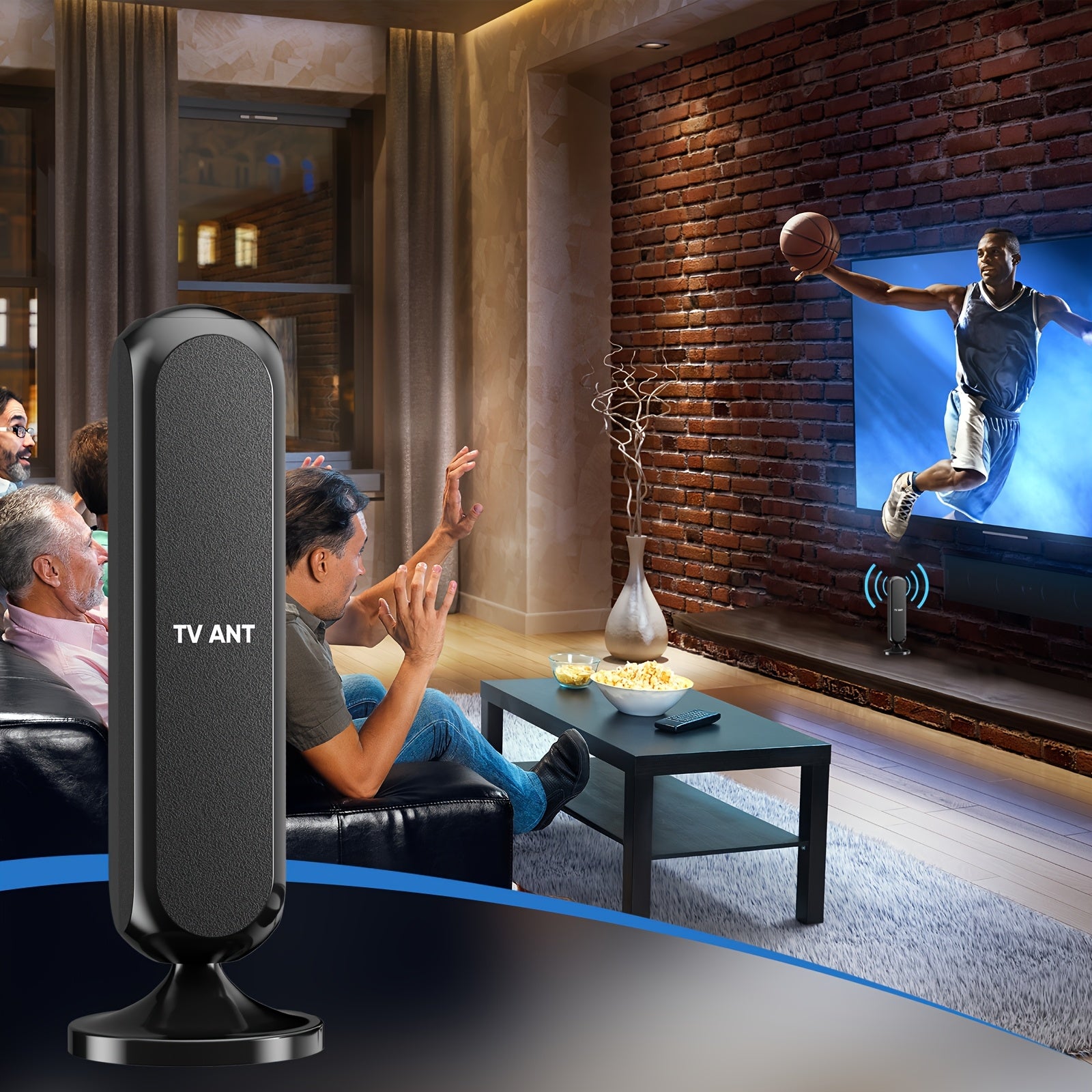 Indoor Satellite TV Antenna With A Range Of 200 Kilometers, Featuring HD 1080P And 4K Signal Amplification. Cable Length: 16 InchesIt Delivers 360° Enhanced Signal Stability For Local Channels, Providing Access To All Free-to-air Channels. Ideal For