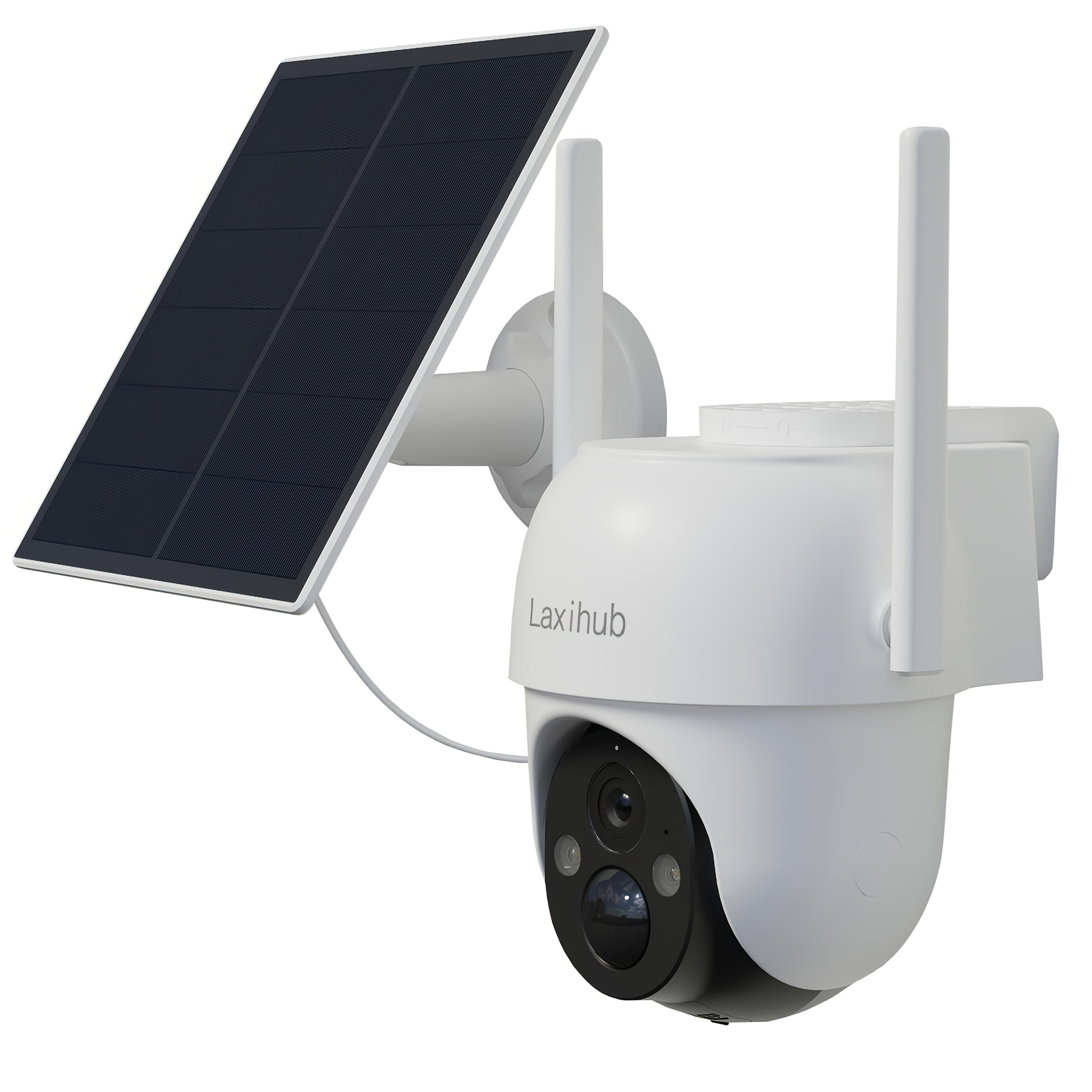 Laxihub GO2T 1296P FHD, 3MP FHD Security Camera Wireless Outdoor, PTZ Solar Wireless Security Camera with AI Human Detection, Wire-Free Battery Solar Powered, Color Night Vison, 2.4G Wi-Fi, 2-Way Audio, Prevent Rainwater Damage, Cloud Storage Outdoor