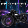 [Black/Red/Sliver Random] Portable Wireless Speaker, Retro Motorcycle Speaker, USB & TF Card Support, Front & Rear Flashing Lights, Stereo Sound, Portable Design for Home & Outdoor Use, Vehicle Audio Upgrade, Modern Car Accessory