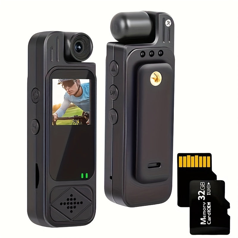 Intelligent Recording Device - 1080P High Definition Body Camera, Lens That Rotates 180 Degrees, Portable Handheld Camcorder, USB Rechargeable, Ideal Present for Celebrations And Anniversaries