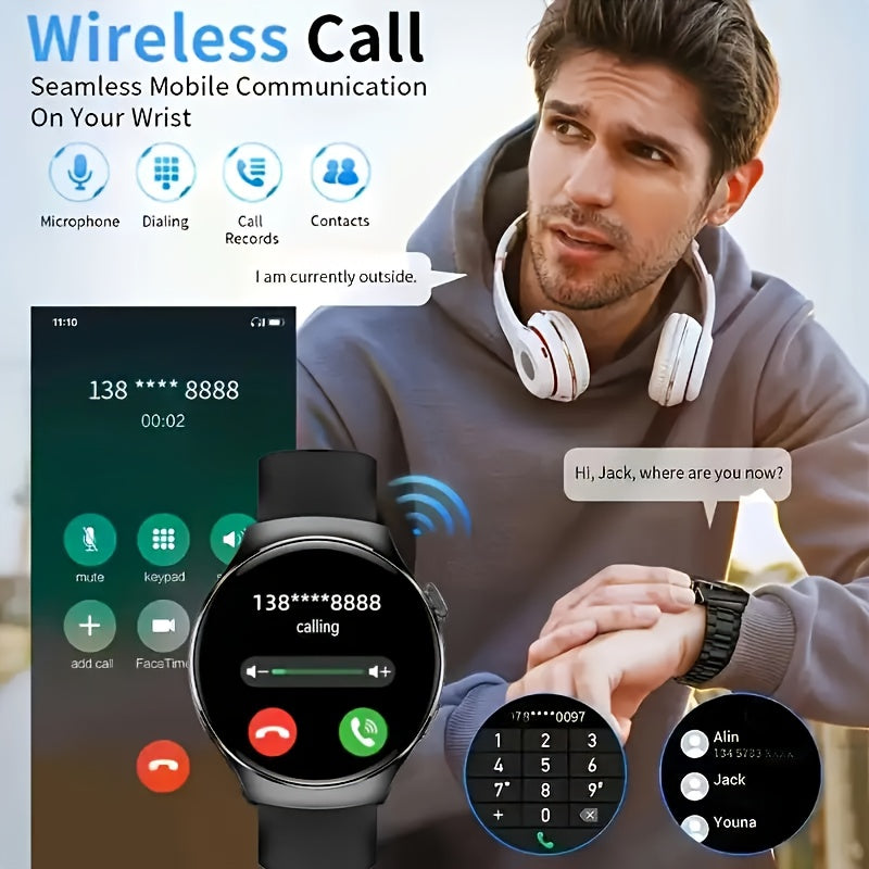 Valentine'S Day Gift - a Popular New Silicone Strap Smartwatch, Suitable for Both Men And Women, Capable of Making/Receiving Calls, Step Counting, Calorie Tracking, Multiple Sports Modes, Remote Camera Control, Music Playback, Alarm Reminders
