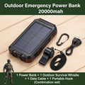 [Outdoor Camping] 20000Mah USB Portable Charger Solar Power Bank, Dual 5V USB Port Output for All Mobile Devices Built-In Flashlight with Compass for Outdoor Camping Emergency Use, Power Bank Portable Portable Power Bank Solar Power Bank Battery Power Ban