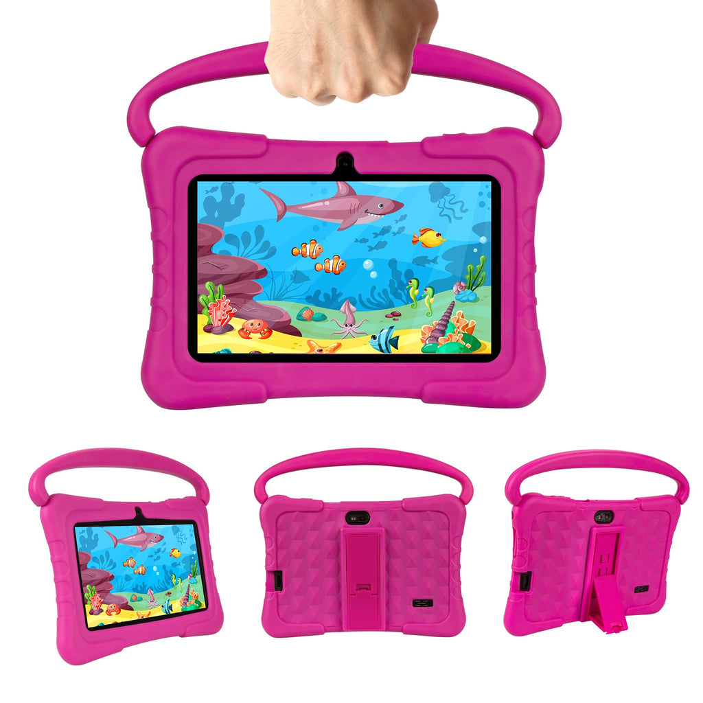 7 Inch Kids Tablet, 2GB RAM 32GB ROM Android 14, 2.4G WiFi, GMS, Eye Protection, Parental Control, Educational, Silicone Case
