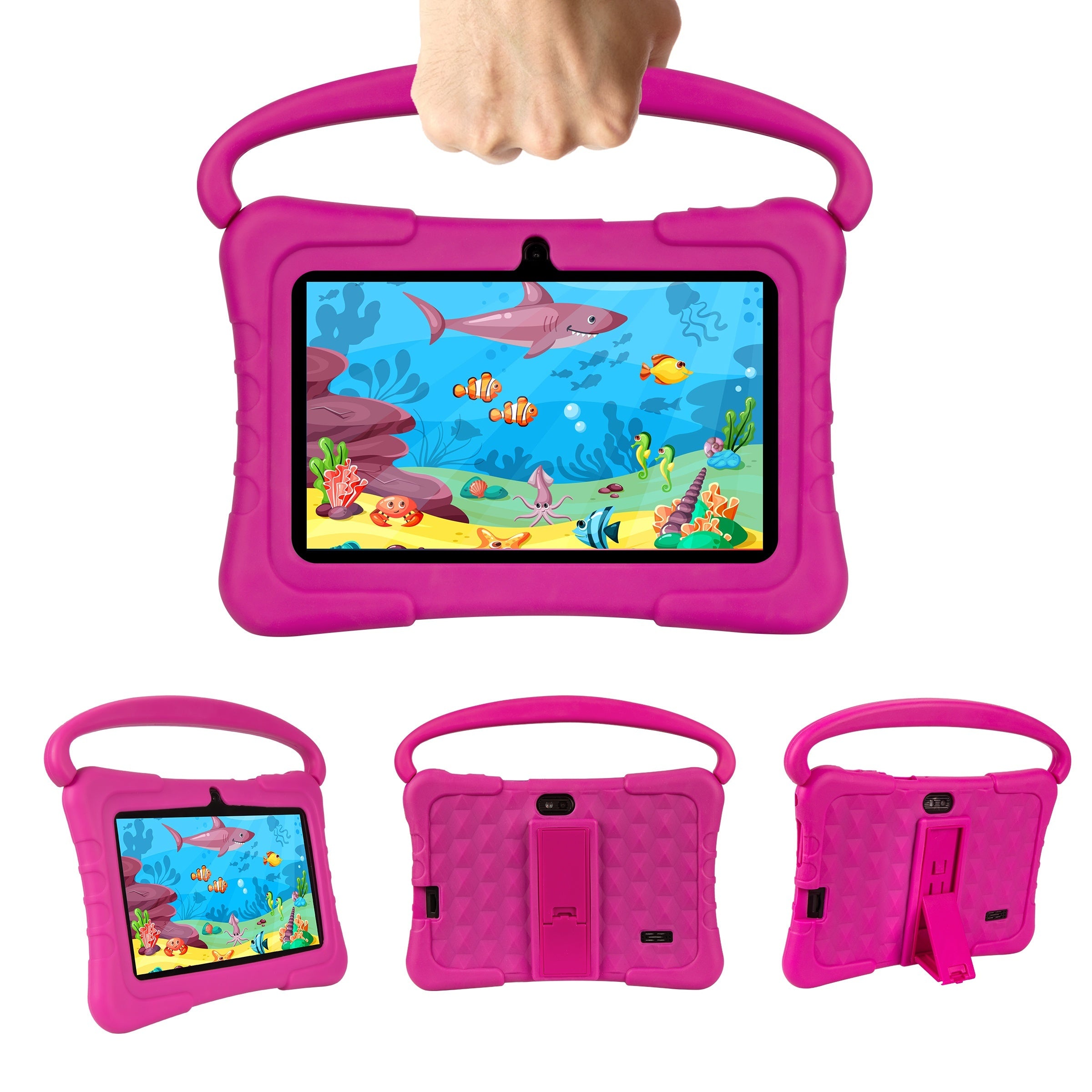 7 Inch Kids Tablet, 2GB RAM 32GB ROM Android 14, 2.4G WiFi, GMS, Eye Protection, Parental Control, Educational, Silicone Case