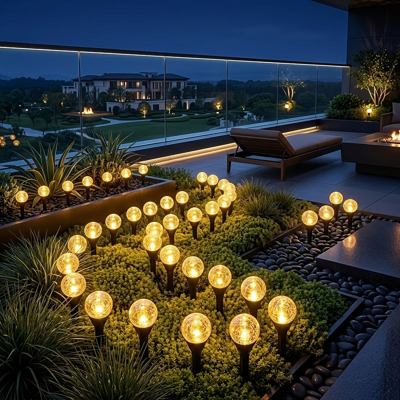 [Holiday Gifts] 30pcs Solar Outdoor Ground Plug Lights, Crystal Bubble Ball Lights, Smart LED Lights, Yard Lights, Garden Lights, Summer Camping Lights, Fairy String Lights, Dustproof &, 8 Lighting Modes, for Birthday Parties, Holiday Gifts, Independence