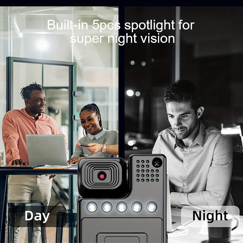Smart Recorder - 1080P HD Body Camera, 180-Degree Rotatable Lens, Handheld Pocket Camcorder, USB Charging, Perfect Gift for Holidays & Birthdays (SD Card Not Included), Travel Companion, Event Recording, Lightweight Camera, Compact Design