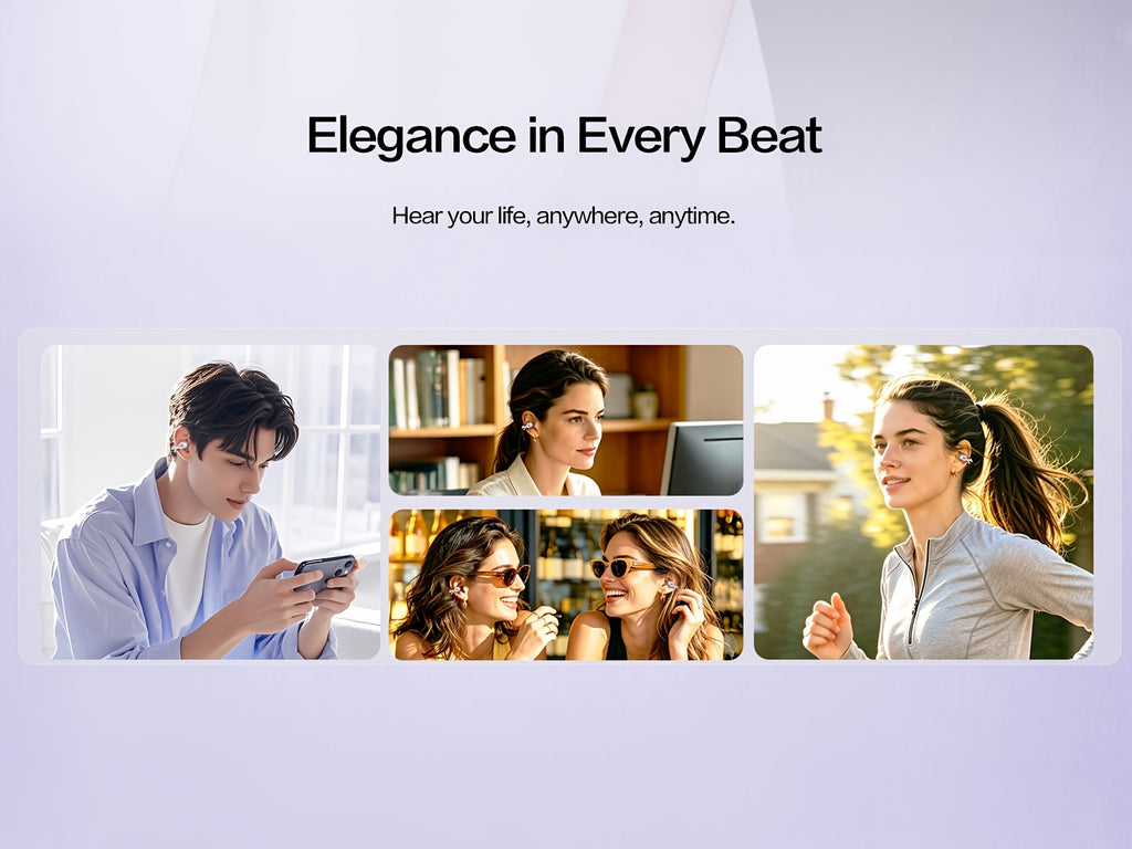 2025 New Wireless Earphones, Butterfly Earring Decoration, Microphone-Equipped Non-In-Ear Headphones, Gaming Couple Headphones, AI Translation Function, HD Calling Earphones, Compatible with Iphone And Android Phones, Christmas Gift