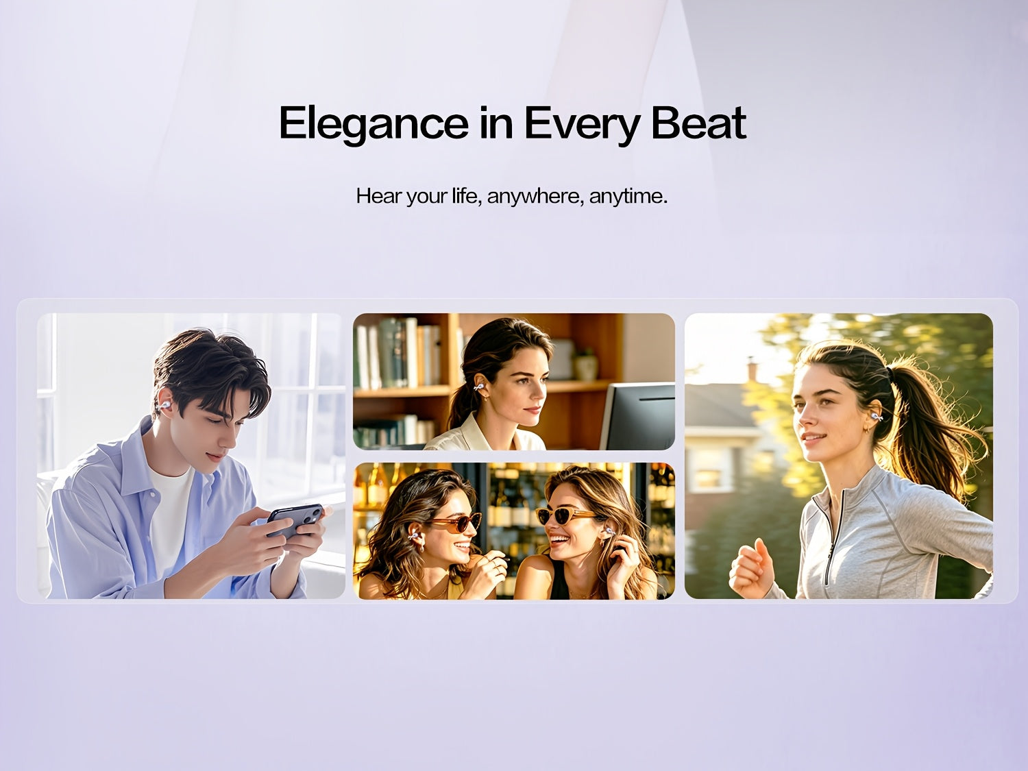 2025 New Wireless Earphones, Butterfly Earring Decoration, Microphone-Equipped Non-In-Ear Headphones, Gaming Couple Headphones, AI Translation Function, HD Calling Earphones, Compatible with Iphone And Android Phones, Christmas Gift