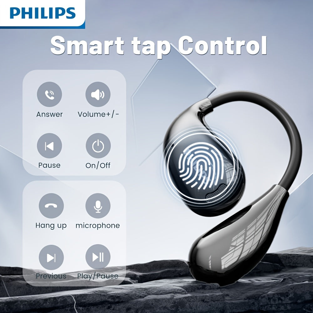 New Philips BT5. 4 Wireless Earphones Wireless Earbuds for Running Sports, Over-Ear Headphones Earphones with Earhooks, Noise Cancelling Headset Built-in Mic TAT2769