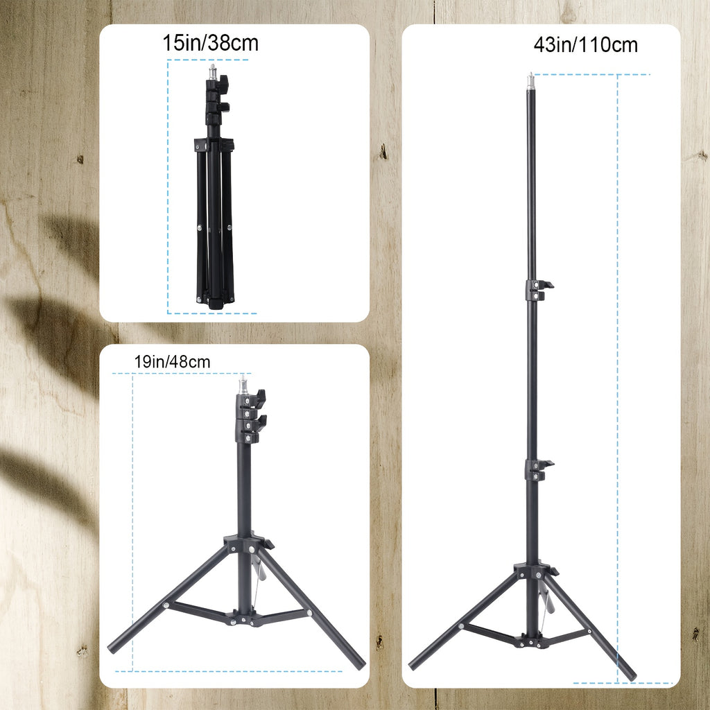 10/12'' Circular Selfie Ring Light, Desk Tripod And Phone Stand, Adjustable Height Ranging from 15 to 43 Inches, Dimmable LED Circular Light for Selfie Photography, Makeup, And Youtube