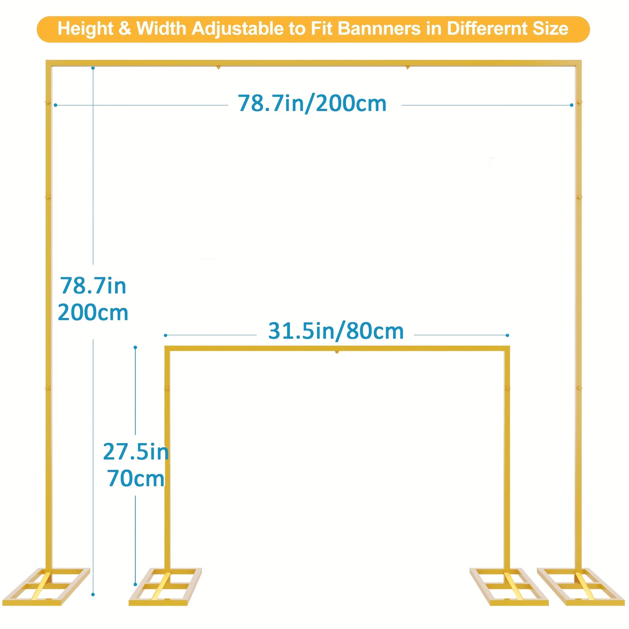 6FT/8FT Square Arch Backdrop Stand, Metal Balloon Arch Stand, Wedding Arches for Ceremony Wedding Birthday Party Decoration