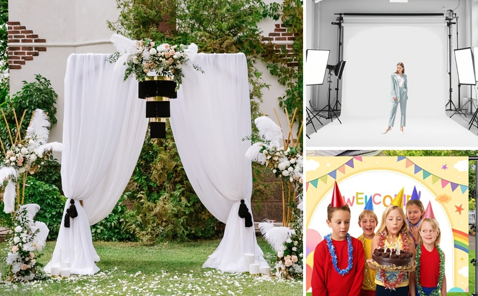 10x10ft/ 8.5x10ft Heavy Duty Backdrop Stand Kit: Complete with 2 Adjustable Support Stands, 4 Crossbars, 4 Clamps And A Carry Bag. Exceptional for Photography & Video Studios And Party Decor Needs