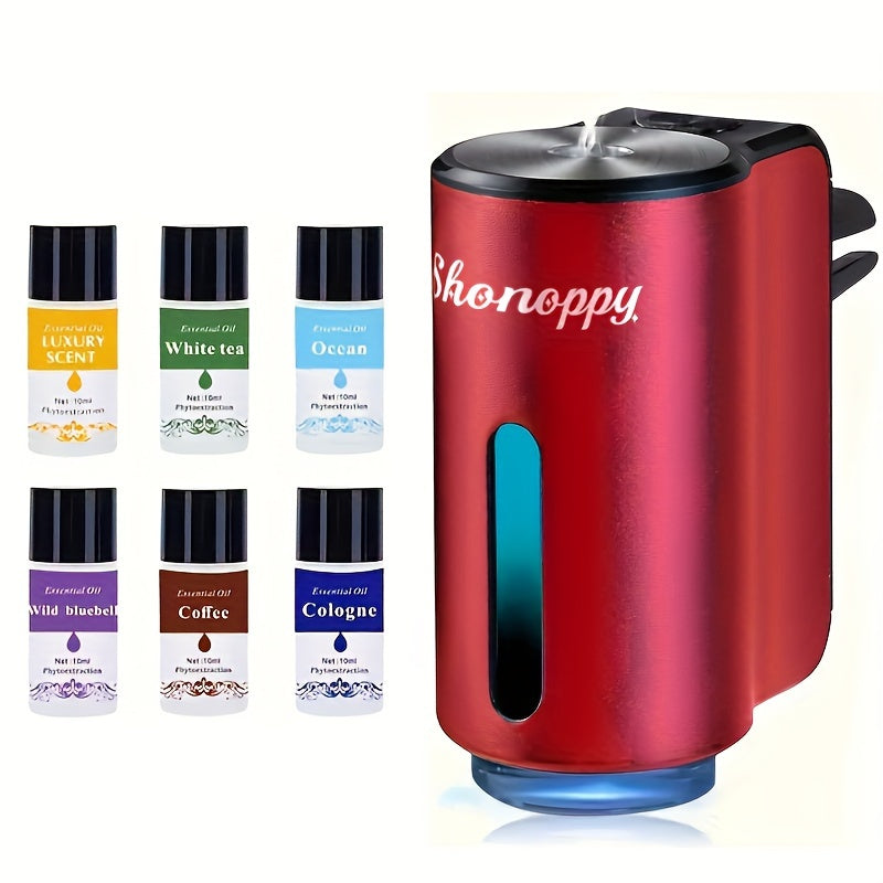 (Accessory 3 Bottles 10oz Essential Oils Sold Separately)Car Air Freshener Diffuser with 3/6 Bottles Freshener Perfume Fragrance, Lasts 45 Days, The Three Adjustable Intensity Levels, Portable Waterless Car Fresher