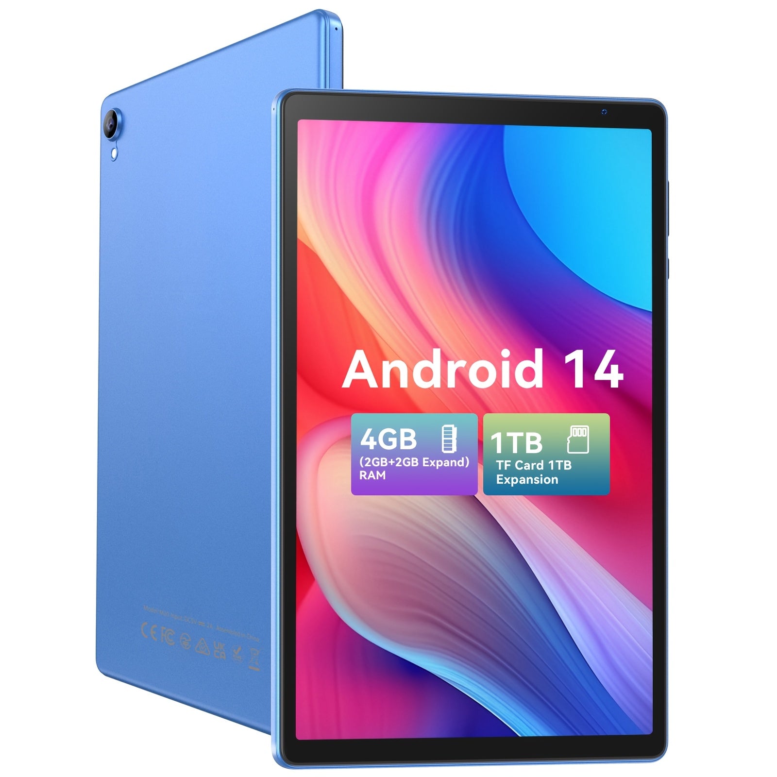 [Android 14 Tablet] Pritom 10.1 Inch Android 14 Tablet, 4GB DDR (2GB+2GBExpansion)RAM, 32GB ROM, 6000mAh, Quad Core Processor, 10 Inch Tablet, Android Tablet High-Definition IPS Screen, Camera, Wi Fi, Google, PC, Pad Tablet