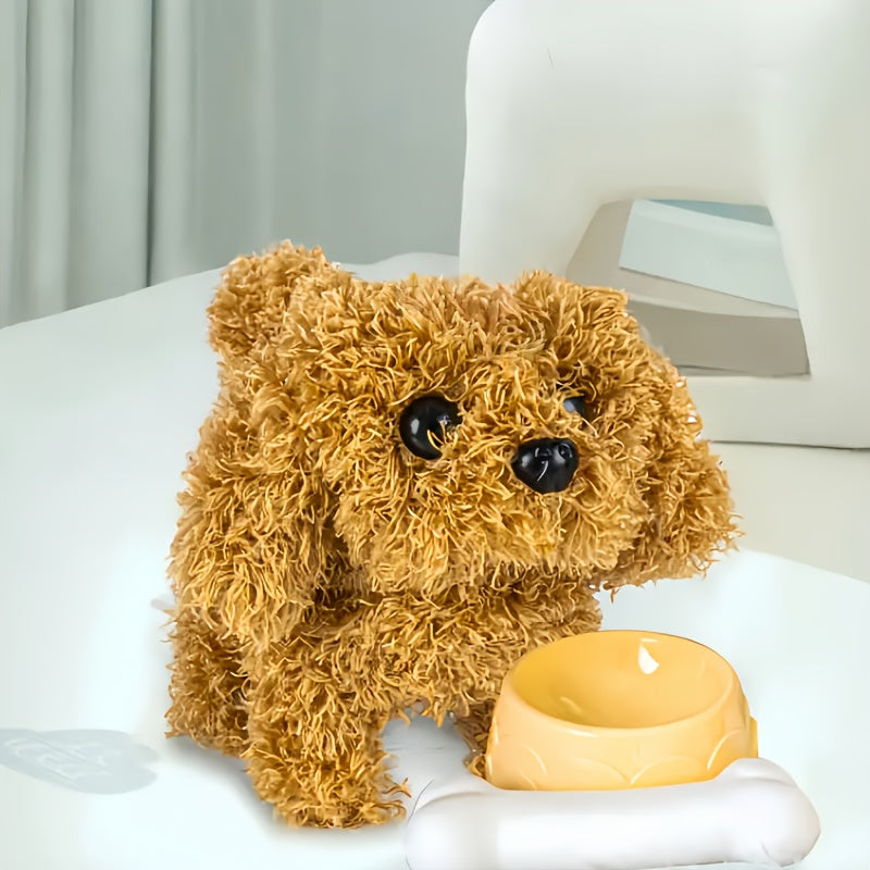 [Ideal Gift] 2026 Realistic Robot Dog - Interactive Walking, Barking, Expressive Eyes And Soft Plush, Button Controlled Home Office Companion Or Gift - Ideal Choice for Adults And Teenagers, Cute Animal Biomimetic Product, Soft Touch Hair, Random Color