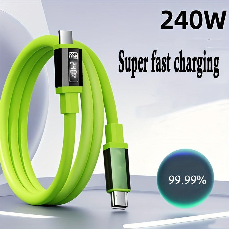 2pcs Matcha Green USB-c C-c Super Fast Charging Support Data Transfer, Convenient for Home Travel, In Car, Suitable for Android, Vivo, Xiaomi Redmi OPPO, General Motors Smartphone Charging Cable