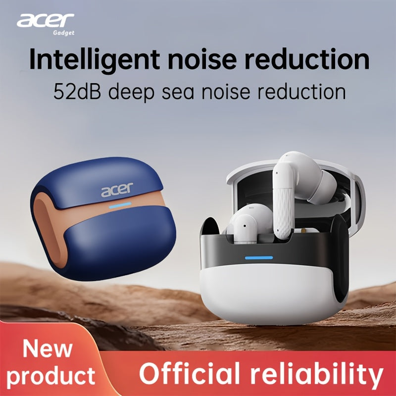 [ACER Official Genuine Product] TWS Wireless Earbuds with Active Noise Cancellation, Stylish In-Ear Design, Low Latency Mode for Gaming, High-Definition Call Quality, Spatial Audio, Long Battery Life for Sports And Driving