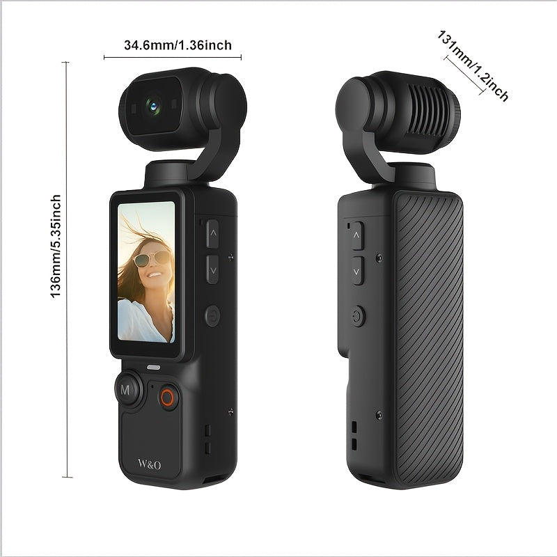 4K UHD Body Camera, with 32GB Card, Mini Video & Audio Pocket Cam, 1.9inch HD Camera, 2000mAh Long Battery Time, 16X Zoom, 180° Rotation for Outdoor Sport, Bike, Travel, Personal Civilians (Pocket Camera 2). Ideal Gift for Xmas