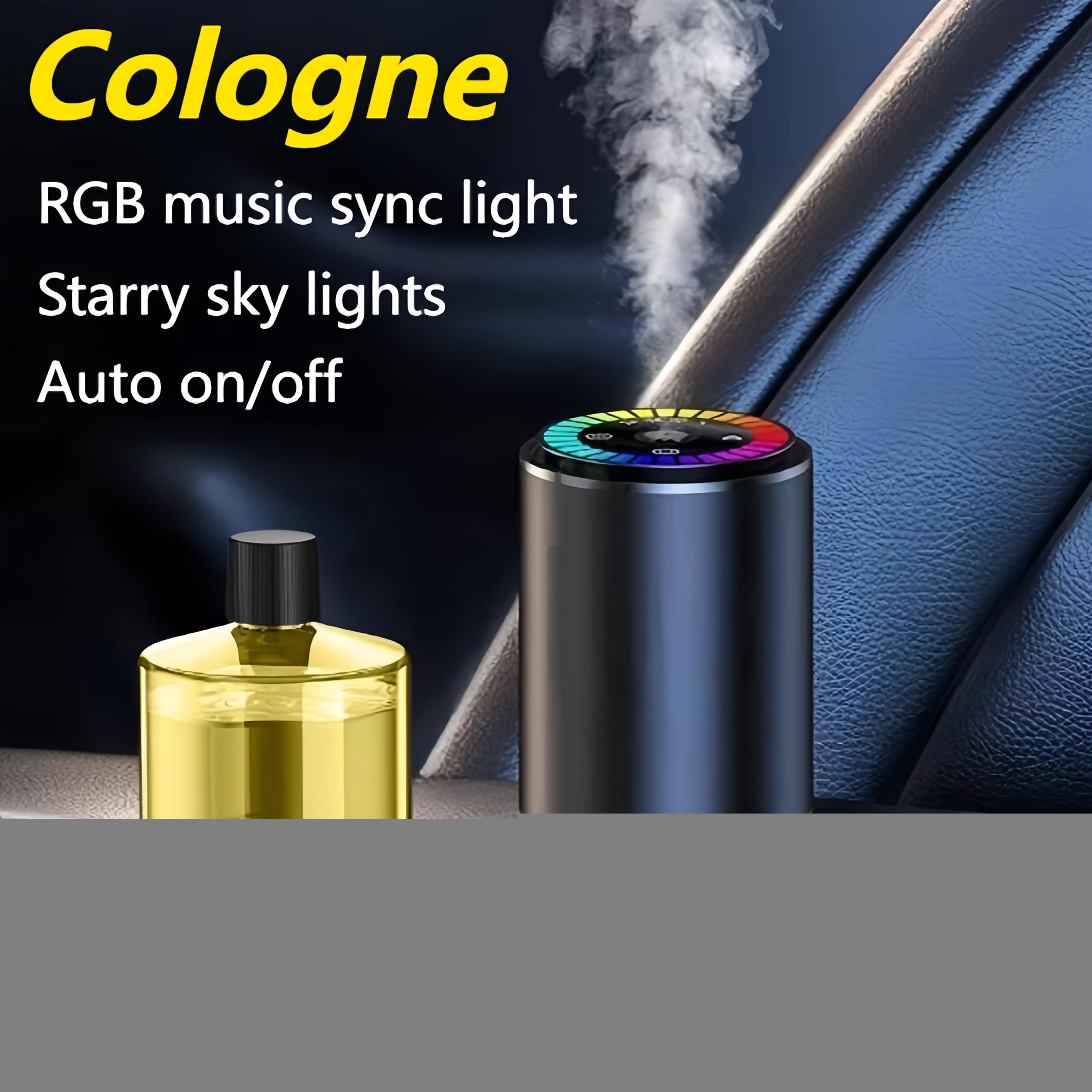 [Car Additions] Smart Car Aromatherapy Diffuser, Dynamic Light Show And Starry Sky Top Mode, Natural French Scented Essential Oil/Perfume, Adjustable Fragrance Concentration, Essential Oil Diffuser, Long-Lasting Freshness, Cologne Scent