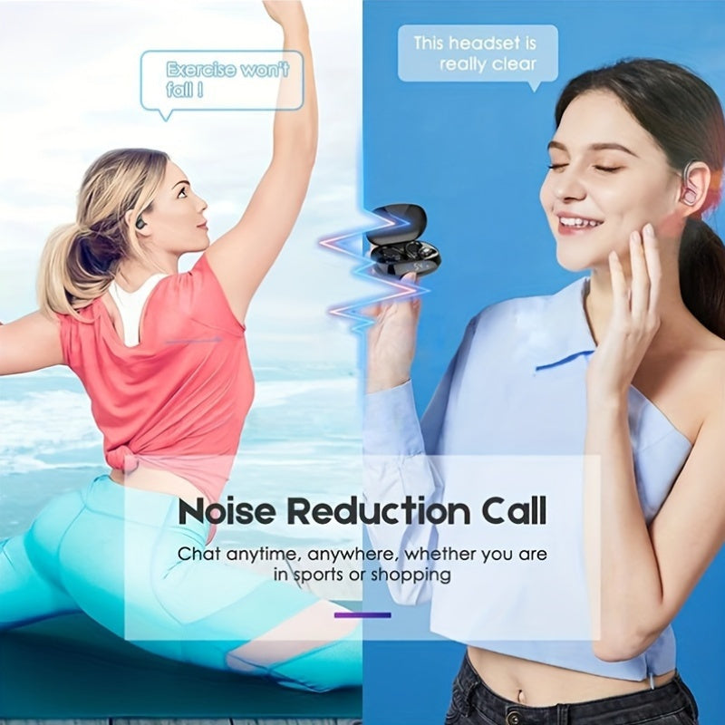 Open-Ear Wireless Earbuds 5.4, Wireless Sports Earphones with Built-In Microphone, Featuring Ear Hooks, 24 Hours of Playback Time, LED Display Charging Case, Suitable for Running And Fitness, in Black