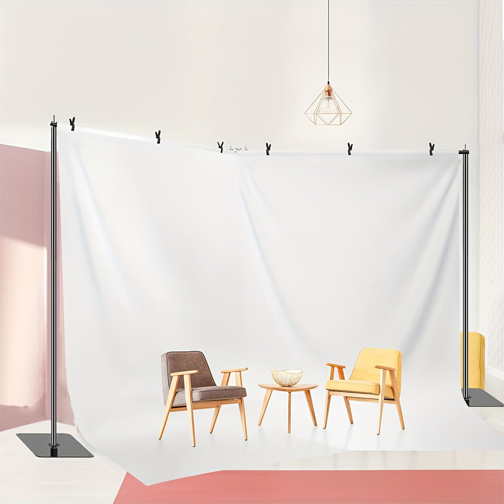 19X6.5Ft Background Support Stand Featuring a 300° Rotating Connector & Dual Crossbar - Versatile Background Support System, Includes 6 Clamps, 3 Weights, And a Carrying Bag for Photography, Weddings, And Events