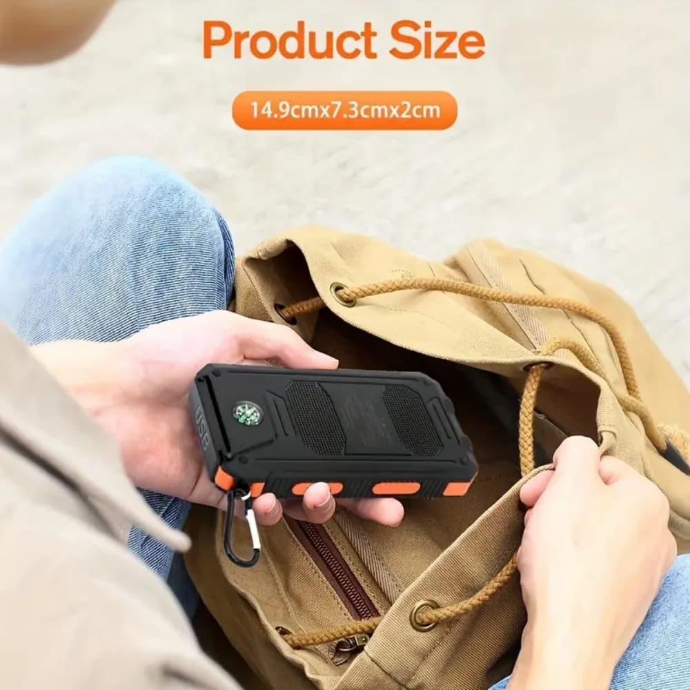 [Travel Camping] Solar Charger-50000mAh Solar Charger Power Bank+1pc Small Pendant, Dual USB Port-Portable Solar Phone Battery Panel Charger, for All Cell Phones & Electronic Devices- Long Lasting, Travel Camping, LED Flashlight
