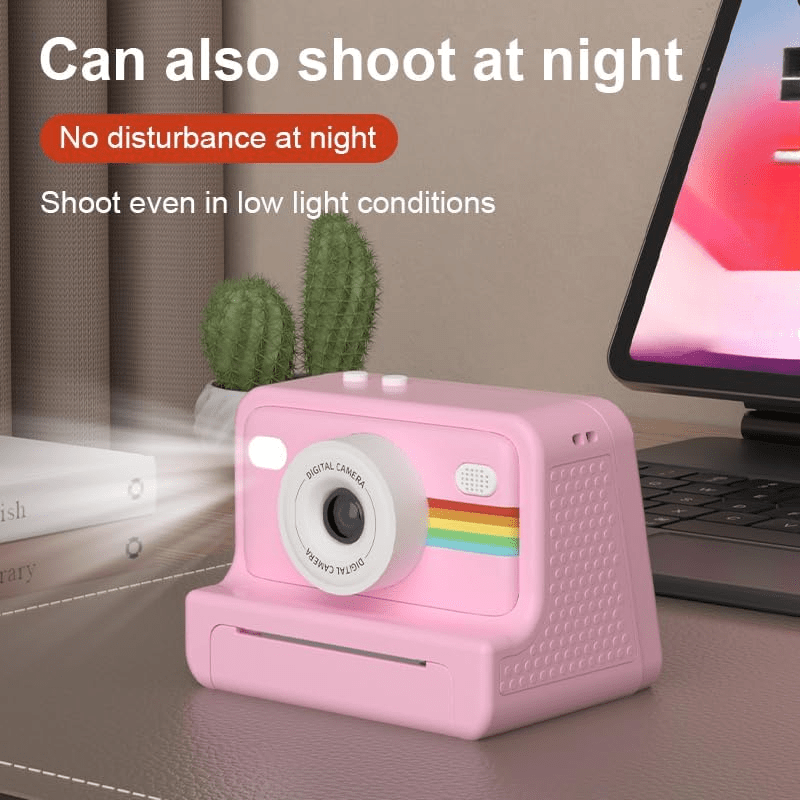 Portable Instant Photo Digital Camera, 1-Second Instant Photo Printing, Video Selfie Camera, 1080P HD Screen, Supports Photo Printing, Photography, USB Cable, Lanyard, Three Rolls of Print Paper, Holiday Birthday Gift, Portable Travel Printing
